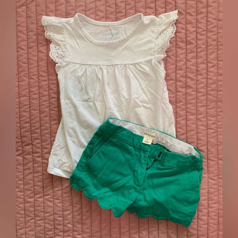 Little girls shorts and top set